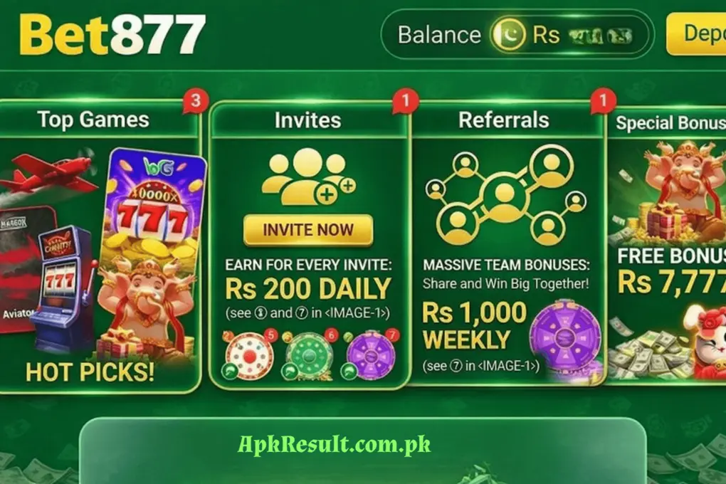 Bet877 Game Download APK v1.2 (Top Earning App) For Android 3 bet877.apkresult.com .pk 2