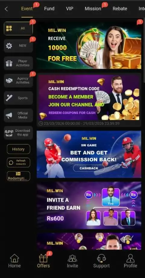 MilWin Game Download APK v1.1 (New Earning App) For Android 4 milwin.apkresult.com .pk 3